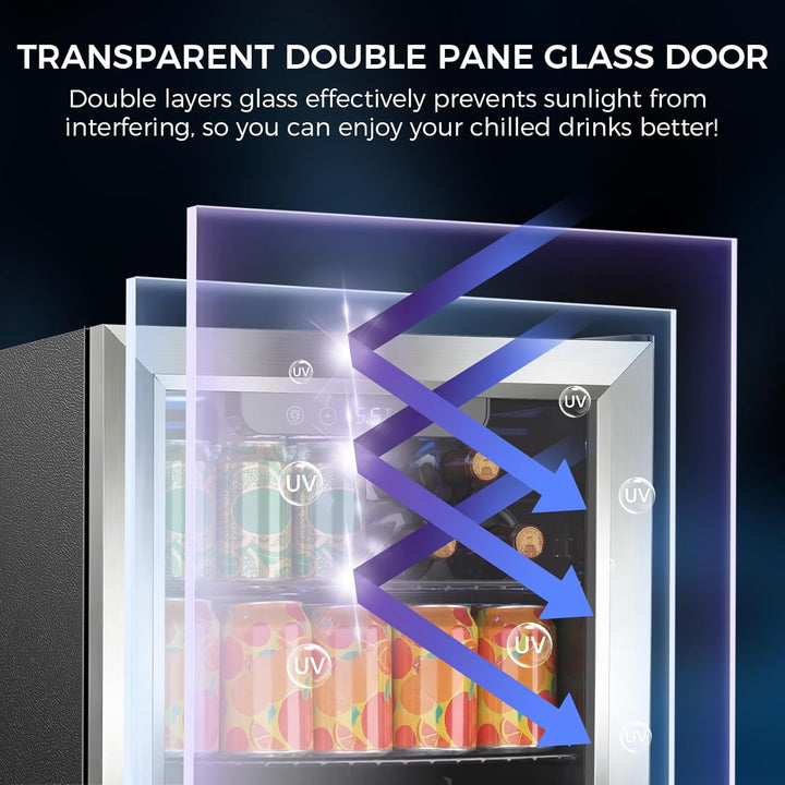 1.7 Cu Ft Beverage Refrigerator and Mini Fridge Cooler - 68 Can Capacity 58048RWC0 - Kismile