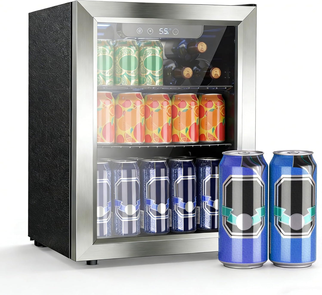 1.7 Cu Ft Beverage Refrigerator and Mini Fridge Cooler - 68 Can Capacity 58048RWC0 - Kismile
