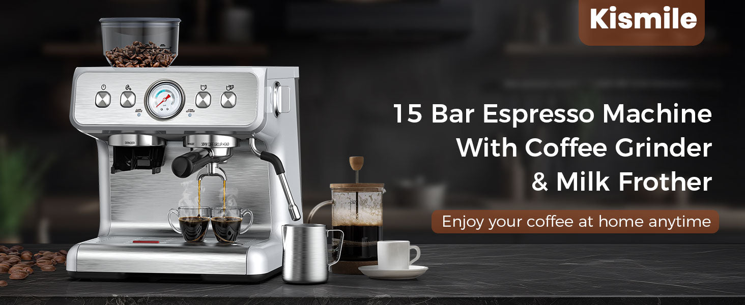 Joya Macchina da Caffè Espresso Manuale,Pressione 15 Bar Macchina