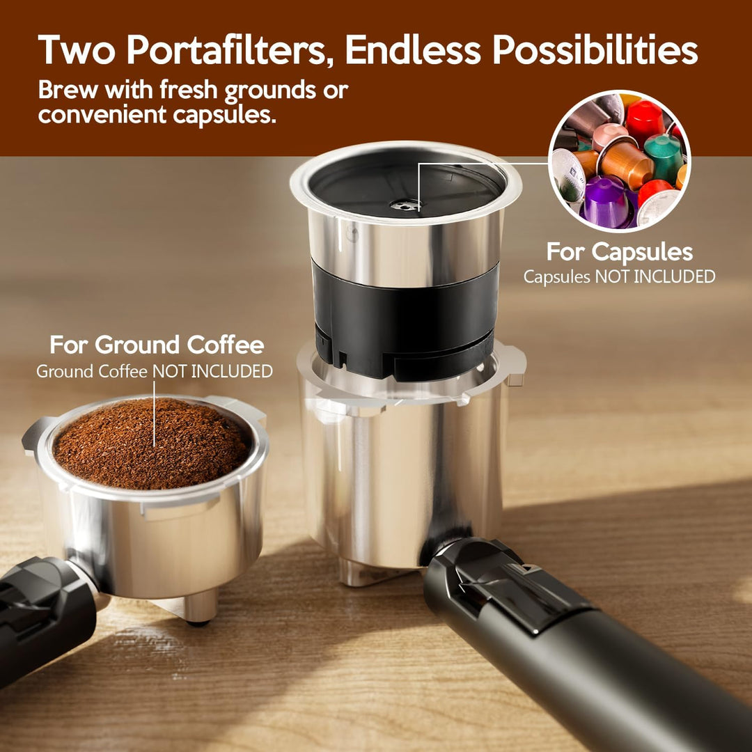 2 in 1 Espresso Machines Support Capsule Coffee Automatic Cappuccino Coffee Maker CM8054 - Kismile