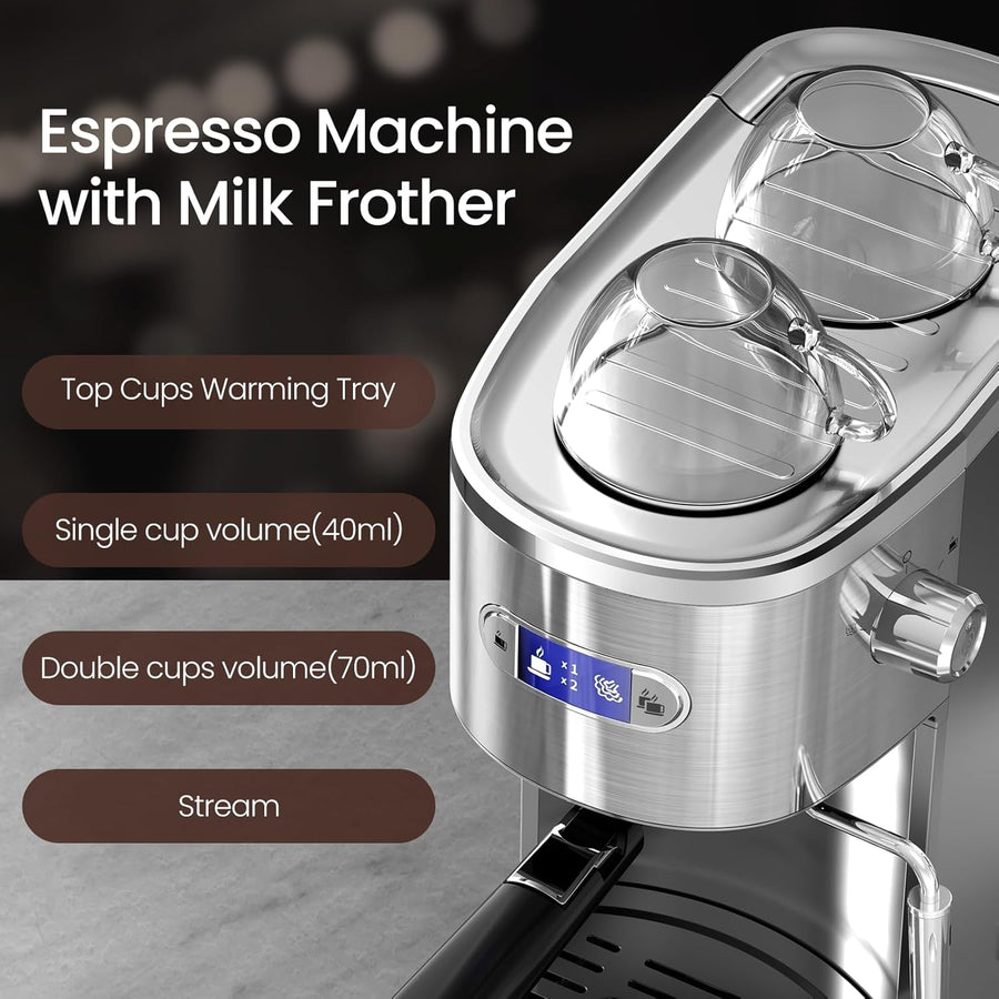 Espresso Machines 20 Bar Fast Heating Automatic Cappuccino Coffee Maker ...