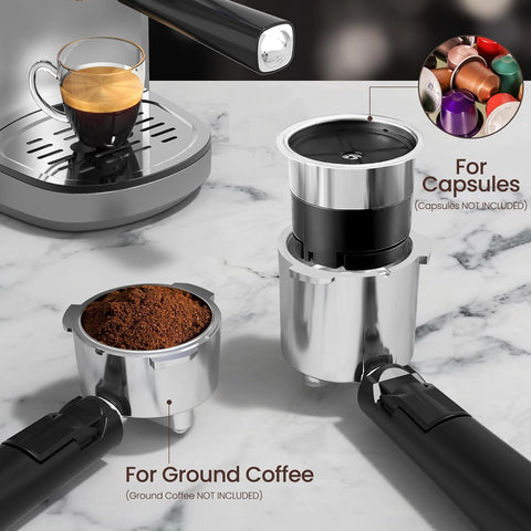 2 in 1 Espresso Machines Support Capsule Coffee Automatic Cappuccino Coffee Maker CM8054 - Kismile