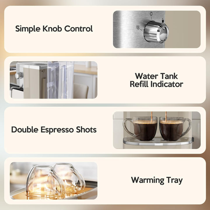 2 in 1 Espresso Machines Support Capsule Coffee Automatic Cappuccino Coffee Maker CM8054 - Kismile