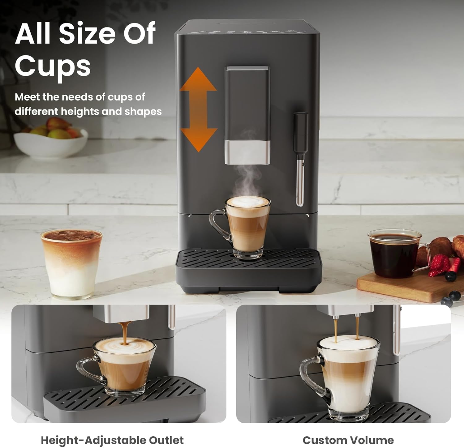 20 Bar Automatic Espresso Machine with Grinder 80002KCM1 - Kismile