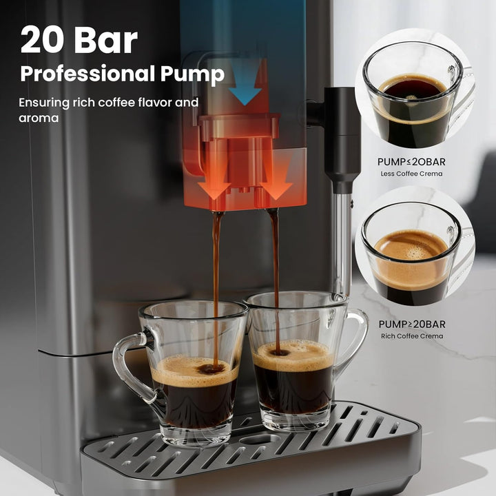 20 Bar Automatic Espresso Machine with Grinder 80002KCM1 - Kismile