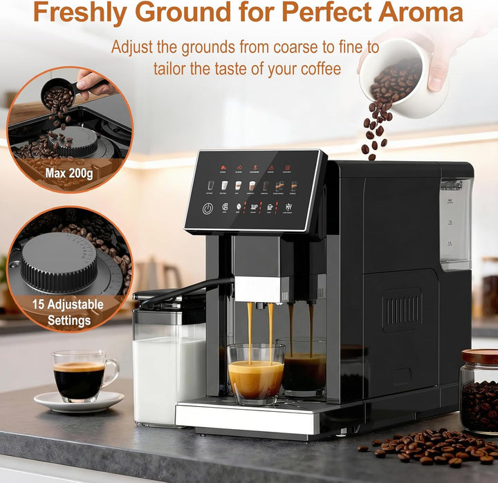 20 Bar Automatic Espresso Machine with Grinder 80002KCM1 - Kismile