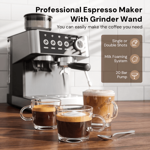 20 Bar Espresso Machines with Grinde CM8031 - Kismile