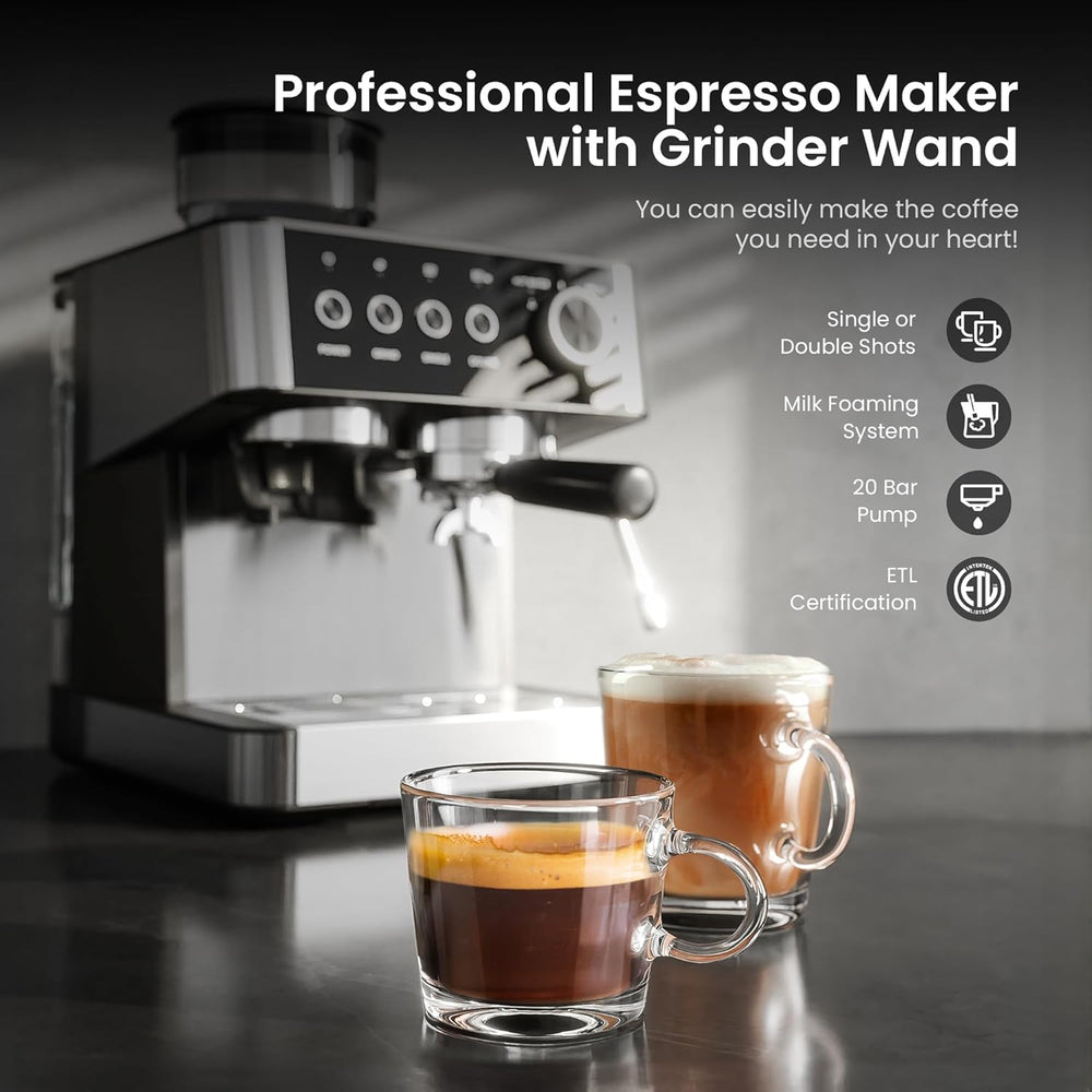 20 Bar Espresso Machines with Grinde CM8031 - Kismile