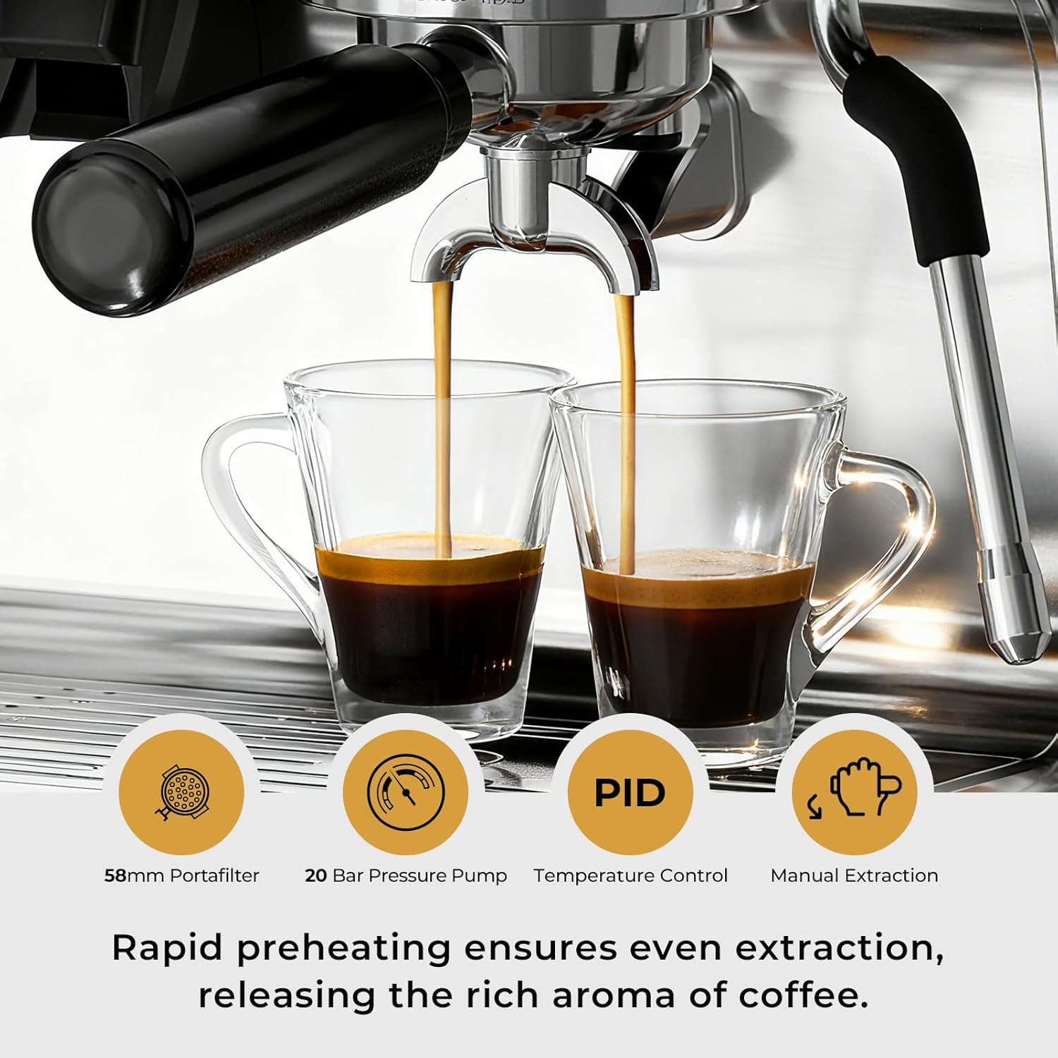 20 Bar Programmable Expresso Coffee Machine CM8023S - Kismile