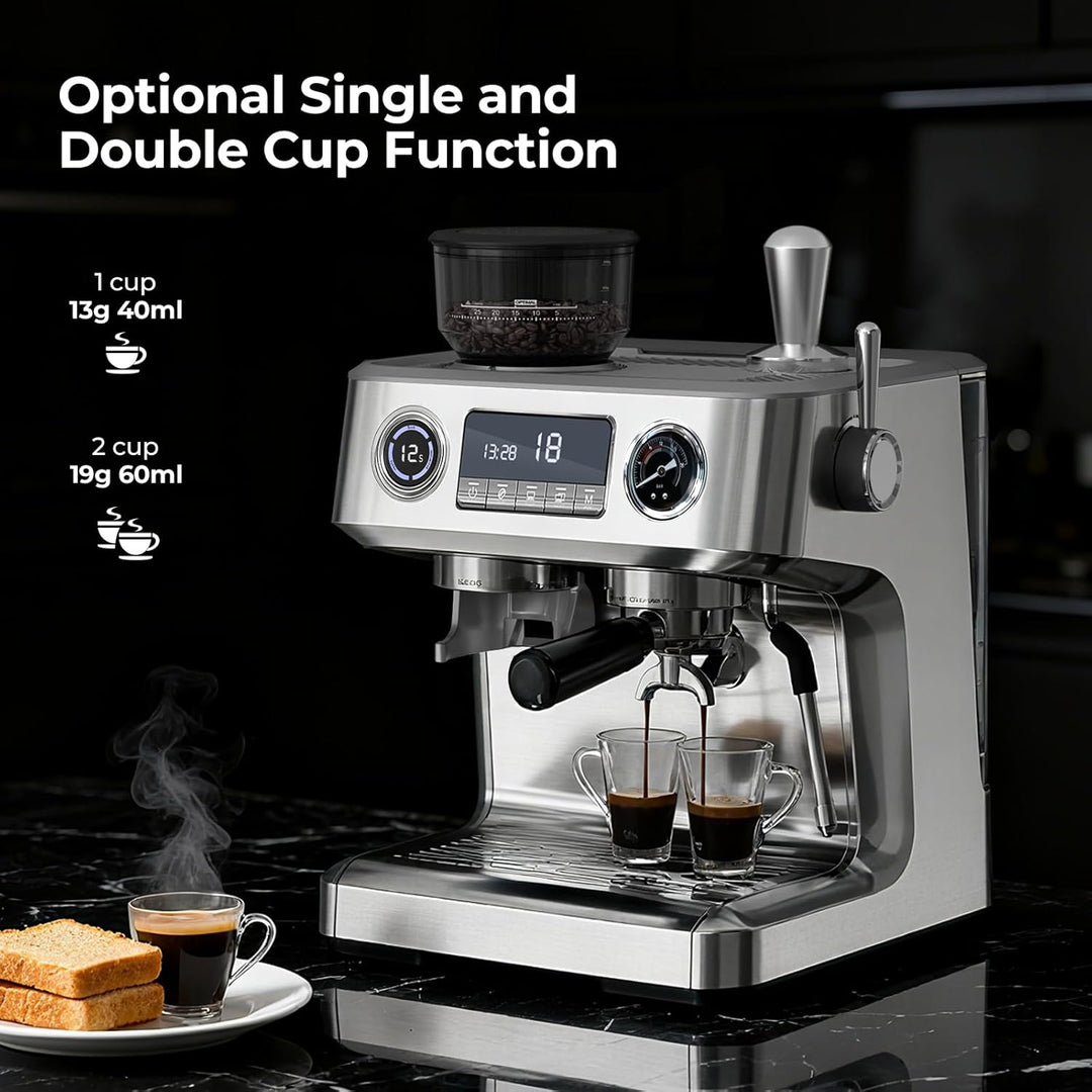 20 Bar Programmable Expresso Coffee Machine CM8023S - Kismile