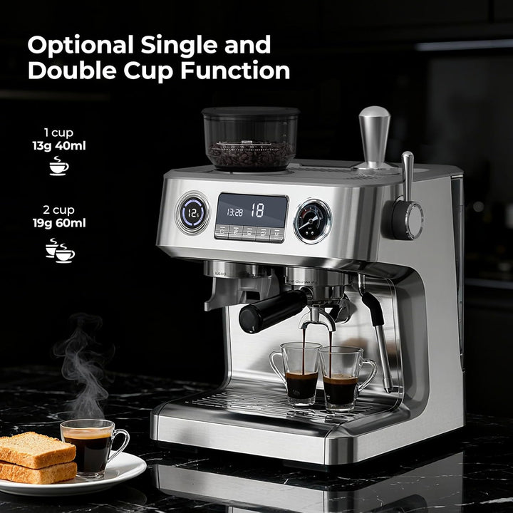 20 Bar Programmable Expresso Coffee Machine CM8023S - Kismile