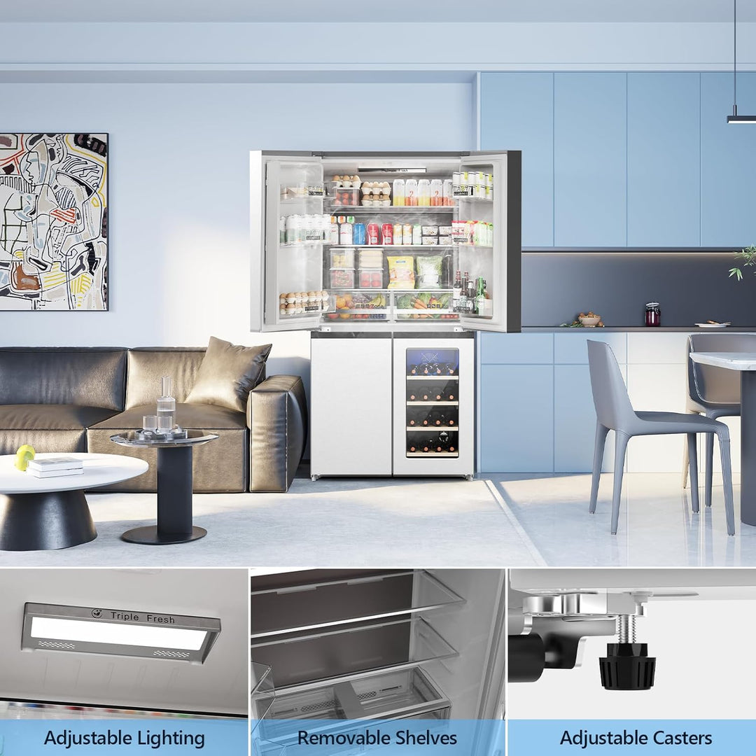 21.36 Cu.Ft French Door Refrigerators with Bottom Freezer 68605RLR0 - Kismile