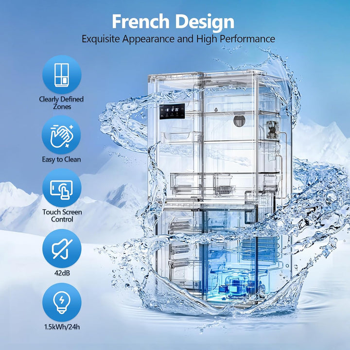 21.36 Cu.Ft French Door Refrigerators with Bottom Freezer 68605RLR0 - Kismile