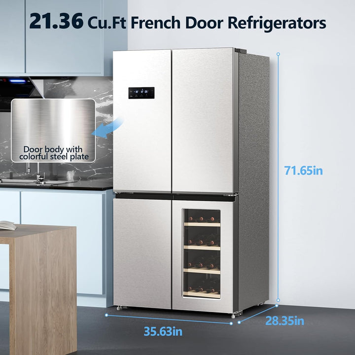 21.36 Cu.Ft French Door Refrigerators with Bottom Freezer 68605RLR0 - Kismile