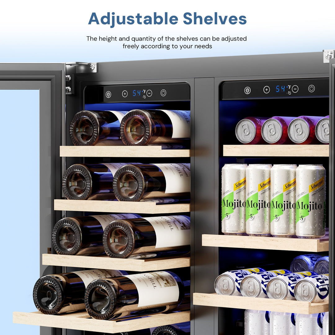 24 Inch Dual Zone Wine Fridges Cooler Beverage Refrigerator W51115 - Kismile