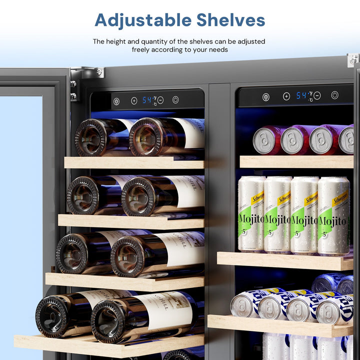 24 Inch Dual Zone Wine Fridges Cooler Beverage Refrigerator W51115 - Kismile