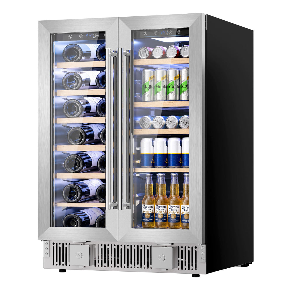 24 Inch Dual Zone Wine Fridges Cooler Beverage Refrigerator W51115 - Kismile