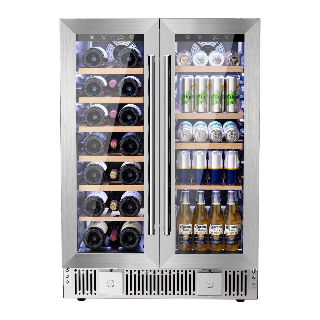 24 Inch Dual Zone Wine Fridges Cooler Beverage Refrigerator W51115 - Kismile