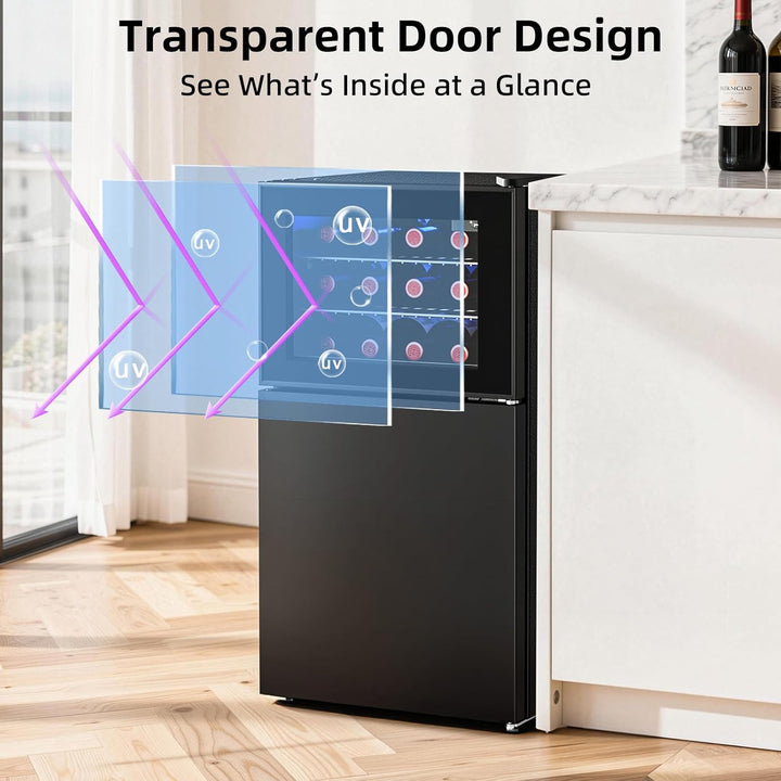 2.6 Cu. Ft Dual Zone Wine Cooler Mini Fridge 58080RWC0 - Kismile