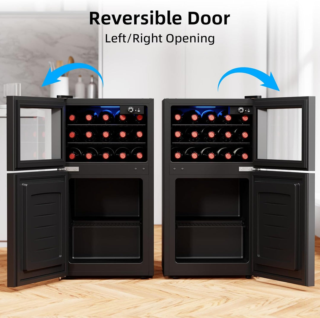 2.6 Cu. Ft Dual Zone Wine Cooler Mini Fridge 58080RWC0 - Kismile
