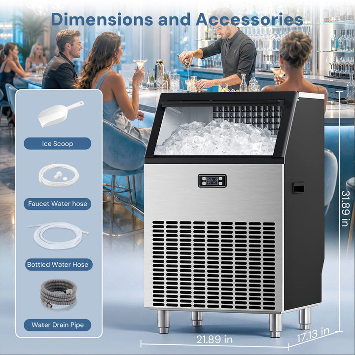 265LBS Freestanding Commercial Ice Maker - Kismile