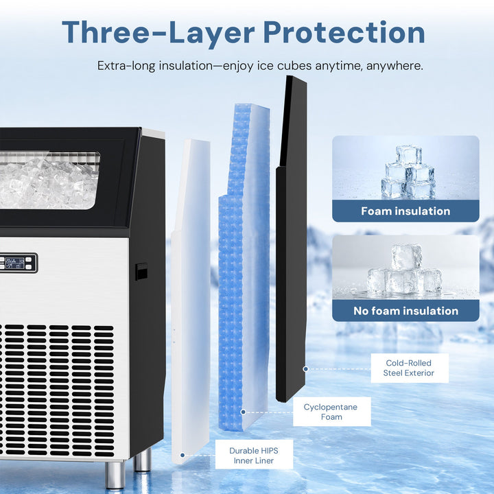 265LBS Freestanding Commercial Ice Maker - Kismile