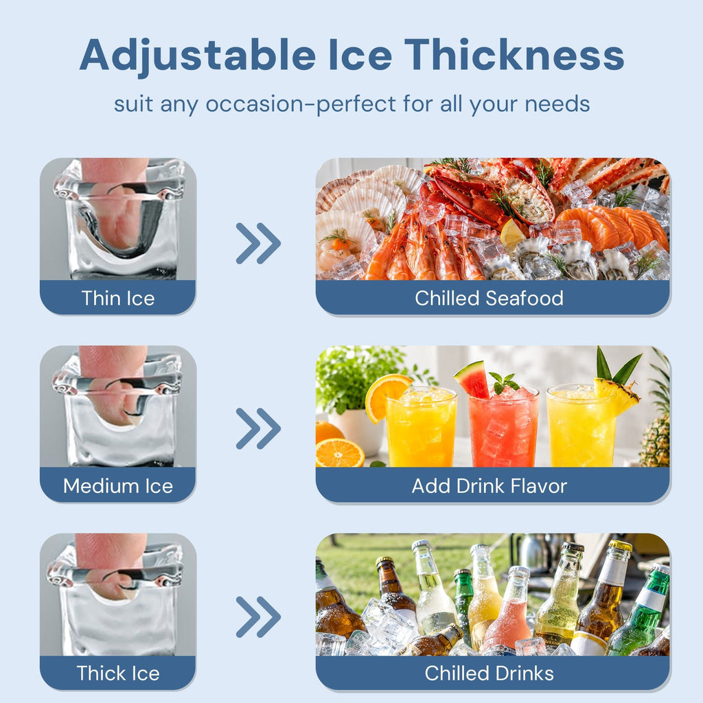 265LBS Freestanding Commercial Ice Maker - Kismile