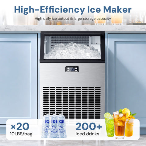 265LBS Freestanding Commercial Ice Maker - Kismile