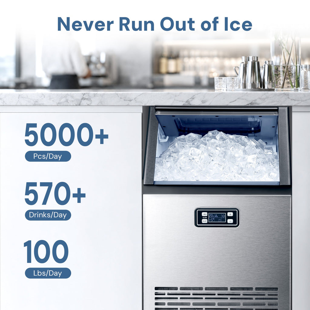 265LBS Freestanding Commercial Ice Maker - Kismile