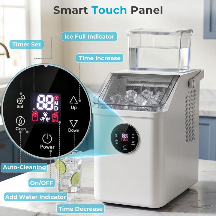 26Lbs/Day Countertop Ice Cube Maker IM5812F - Kismile