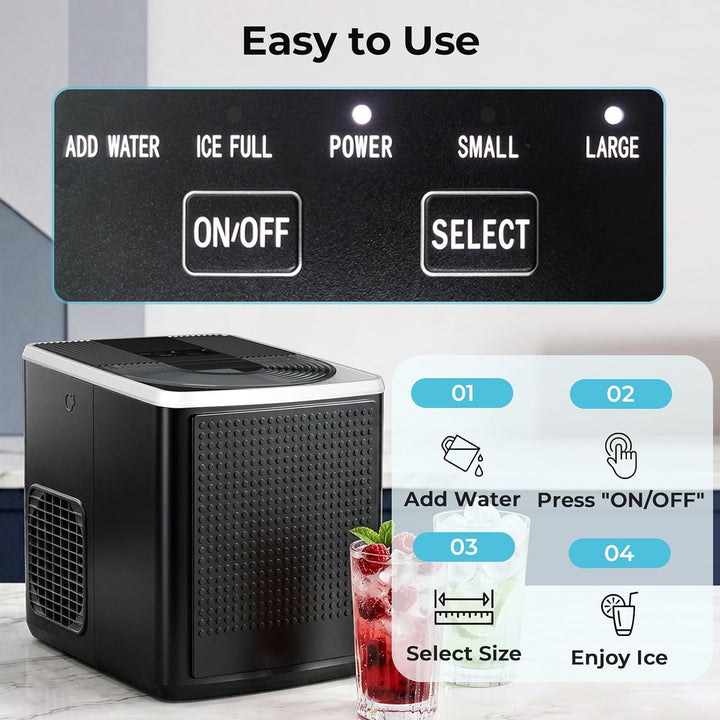 27lbs/24H Bullet Ice Maker Countertop IM5812XH - Kismile