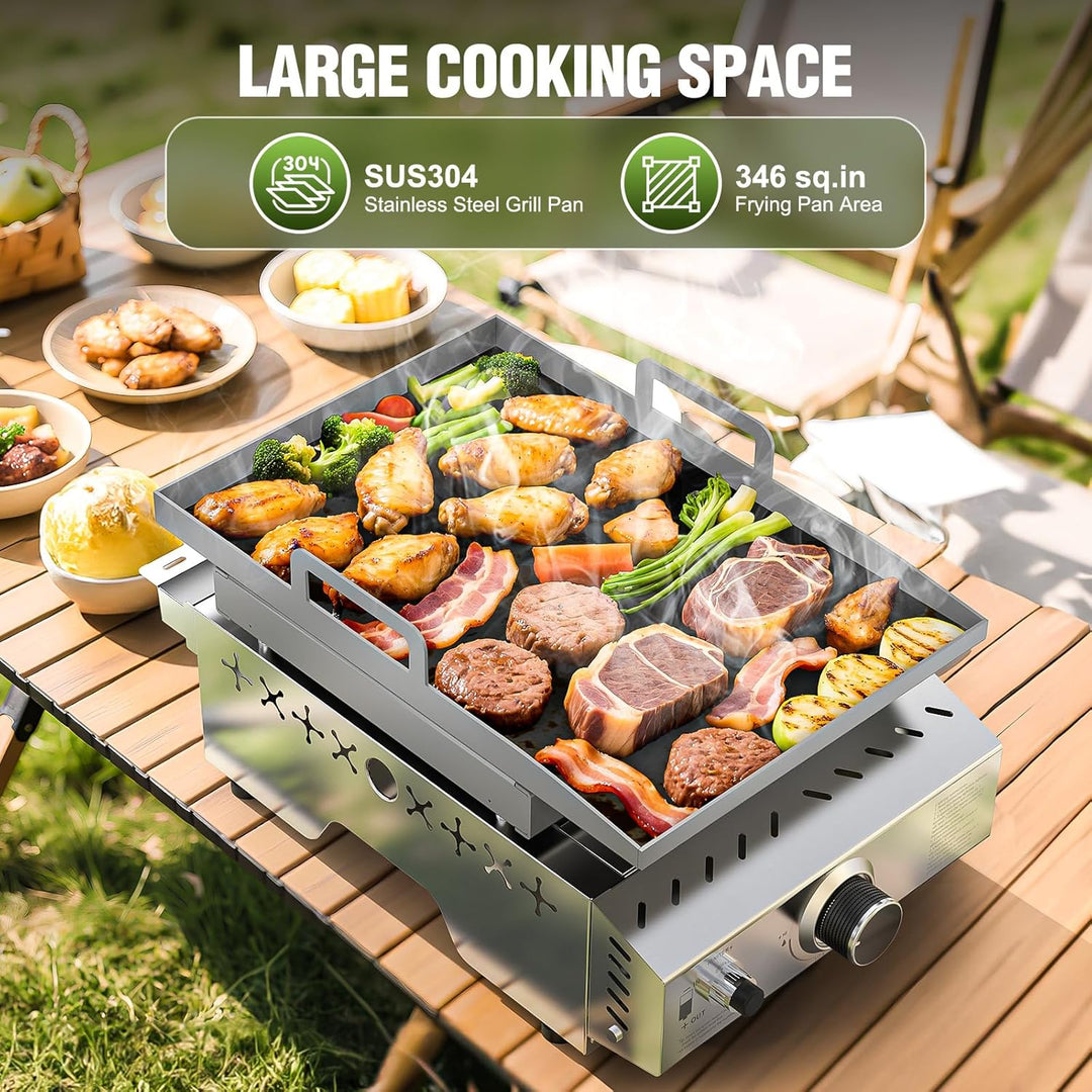 Burners Portable Propane Griddle,25 inch Stainless Steel Gas
