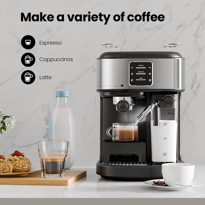 3 in 1 Professional Espresso Maker with Dual Heating System & Capsule Compatible CM8011 - Kismile