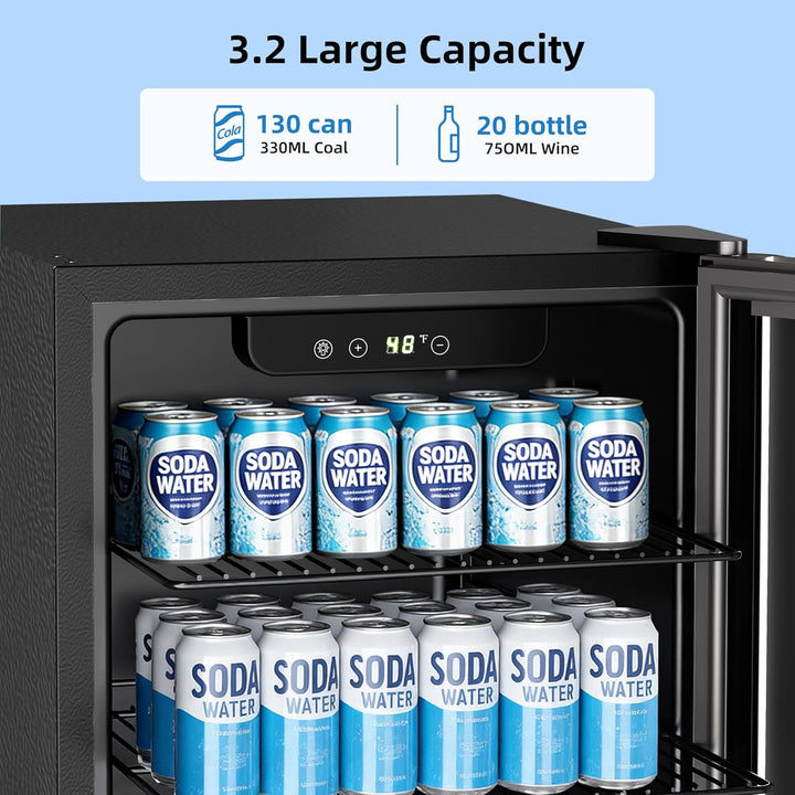 3.2 cu.ft Wine Cooler/Cabinet Beverage Refrigerator W5899H - Kismile