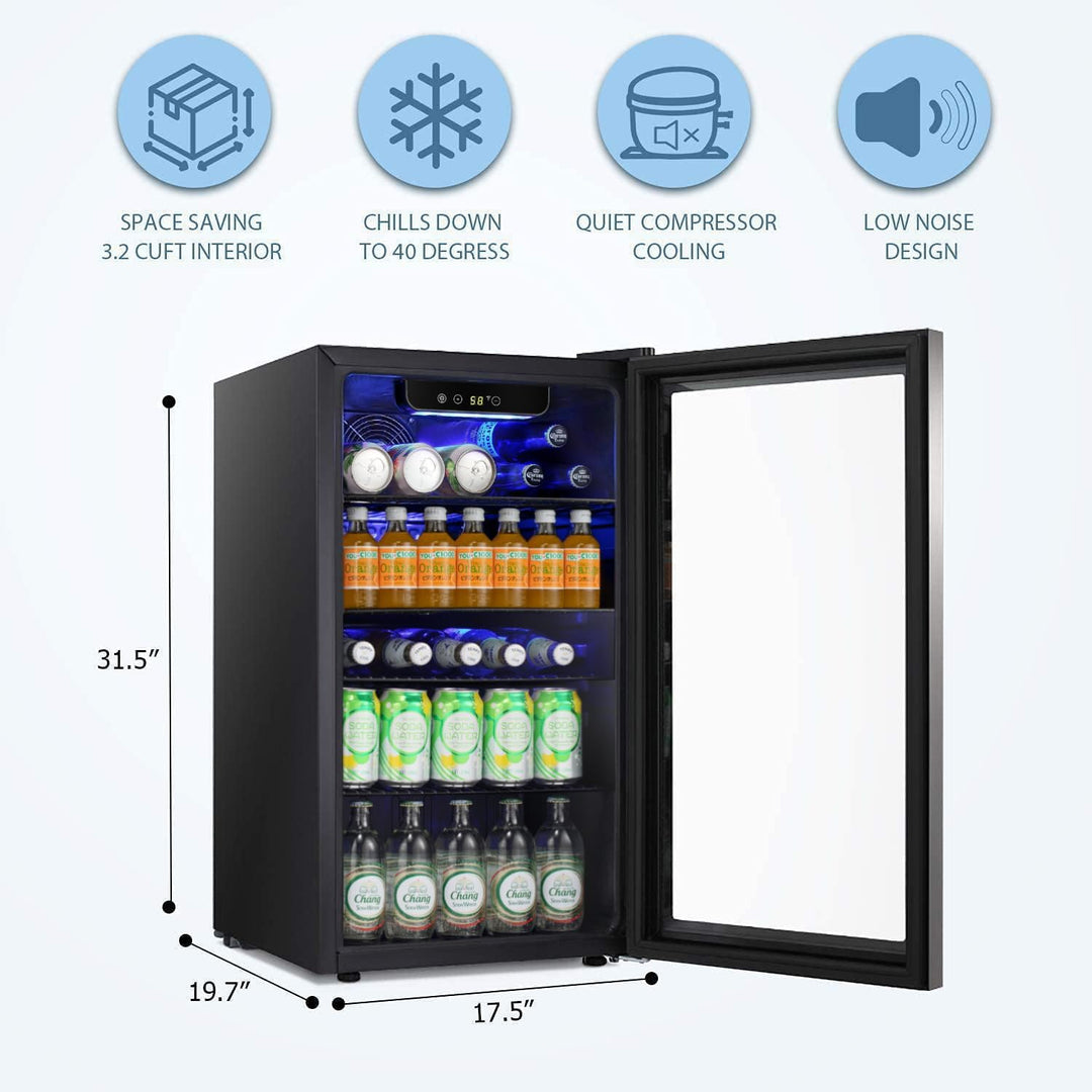 3.2 cu.ft Wine Cooler/Cabinet Beverage Refrigerator W5899H - Kismile