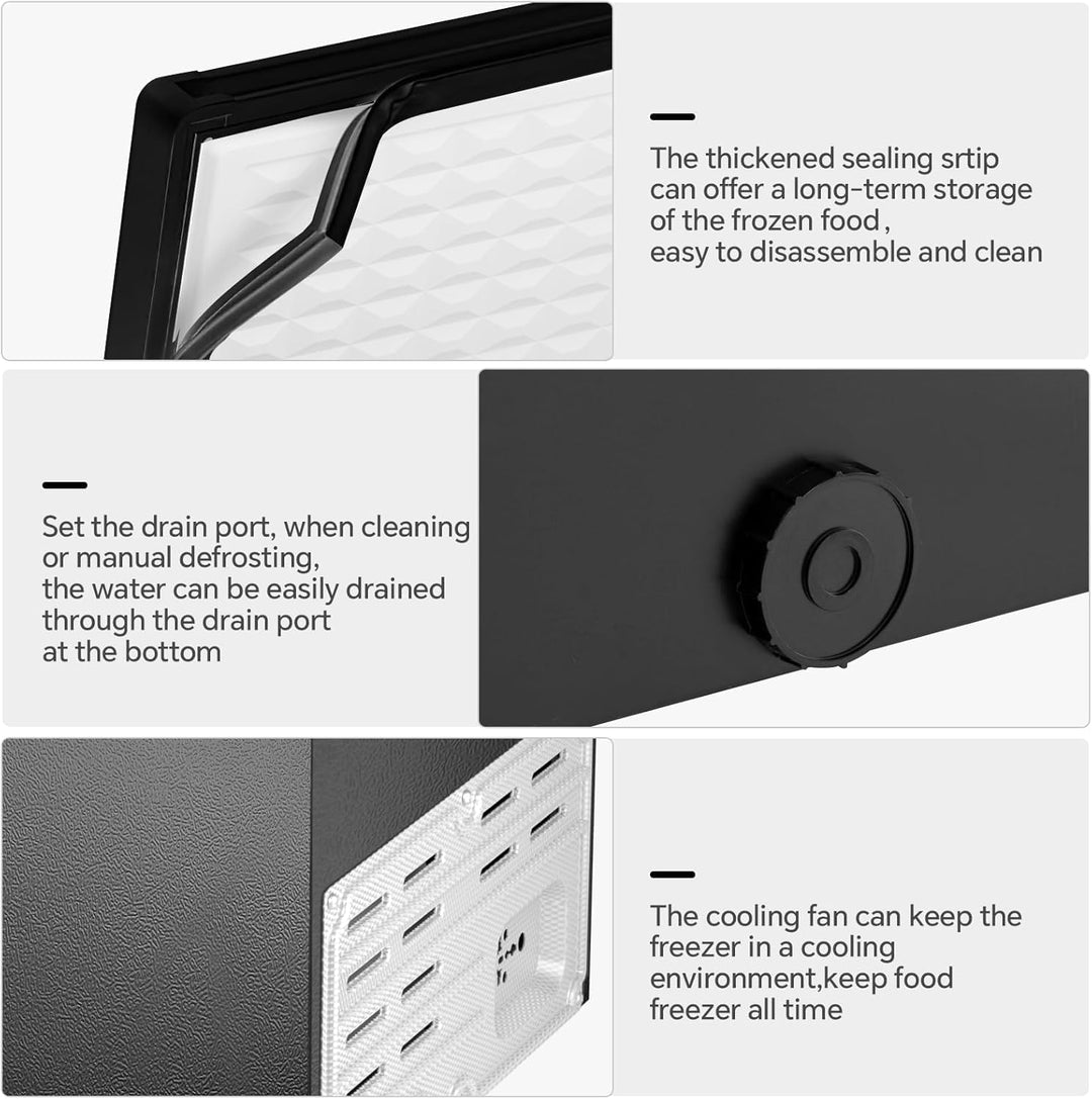 3.5 Cubic Feet Chest Freezer with 2 Removable Baskets D5897H - Kismile