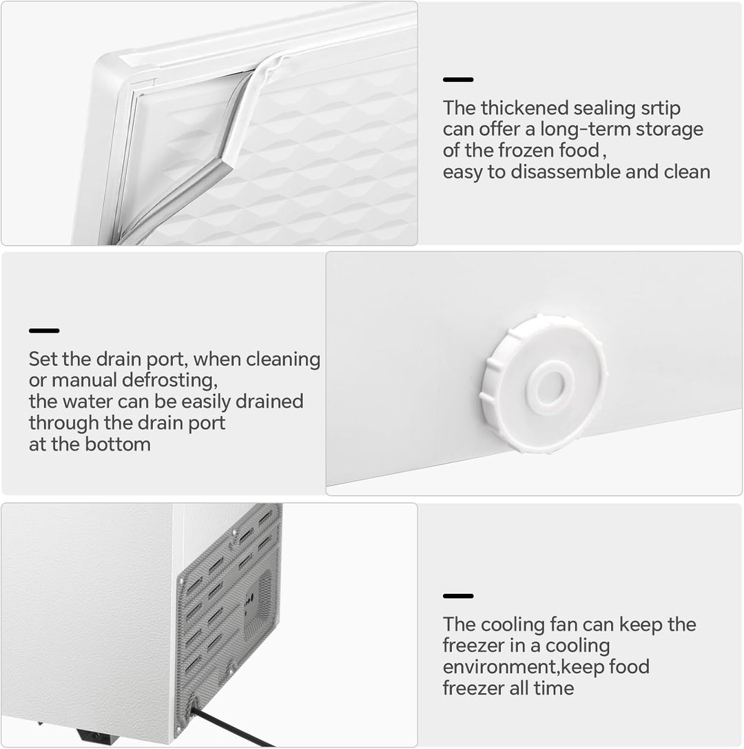 3.5 Cubic Feet Chest Freezer with 2 Removable Baskets D5897H - Kismile