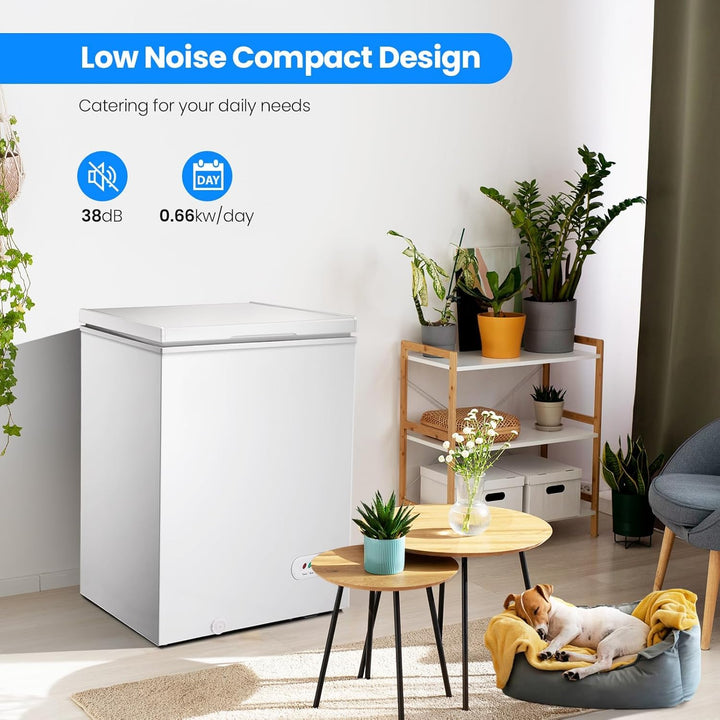 3.5 Cubic Feet Chest Freezer with 2 Removable Baskets D5897H - Kismile