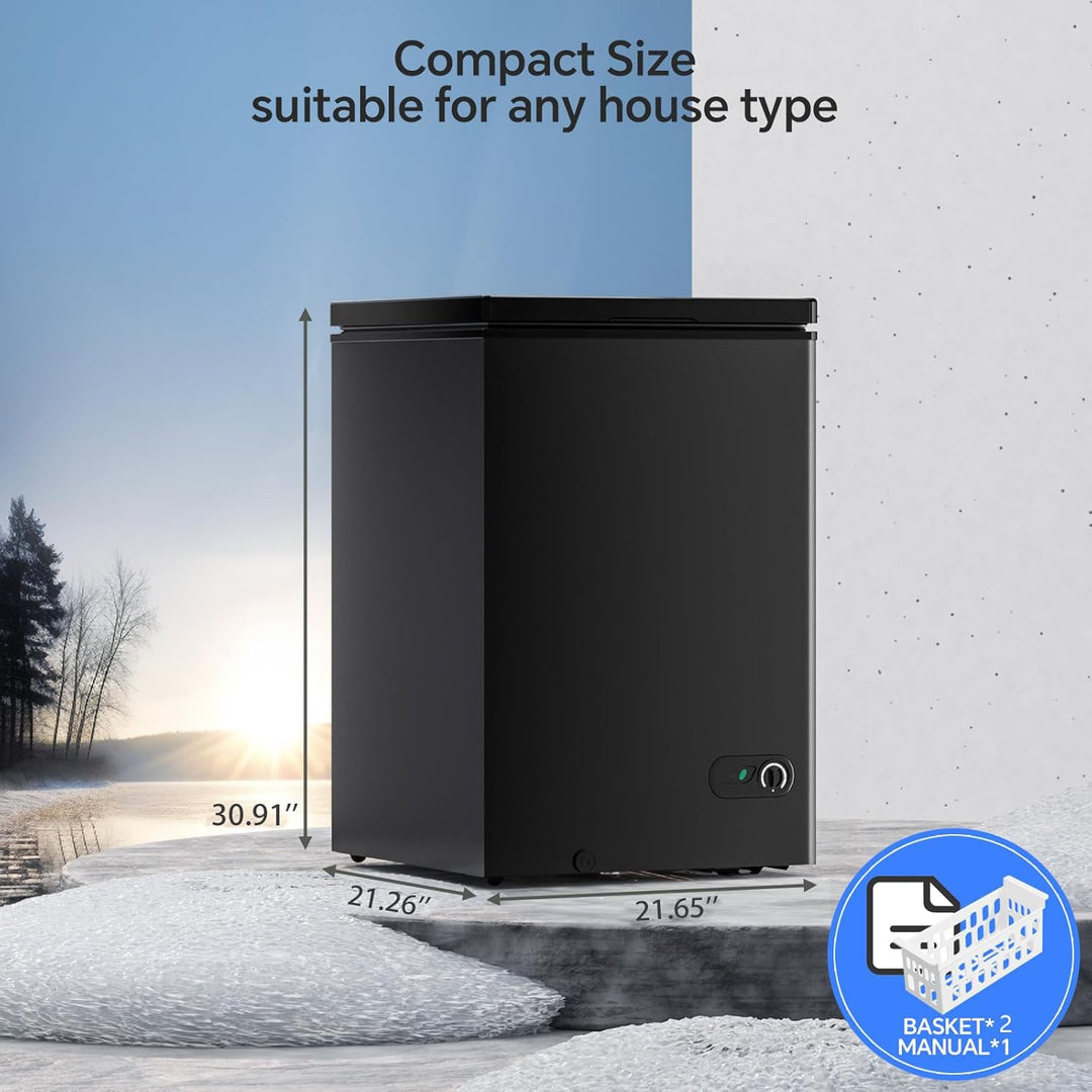 3.5 Cubic Feet Chest Freezer with 2 Removable Baskets D5897H - Kismile