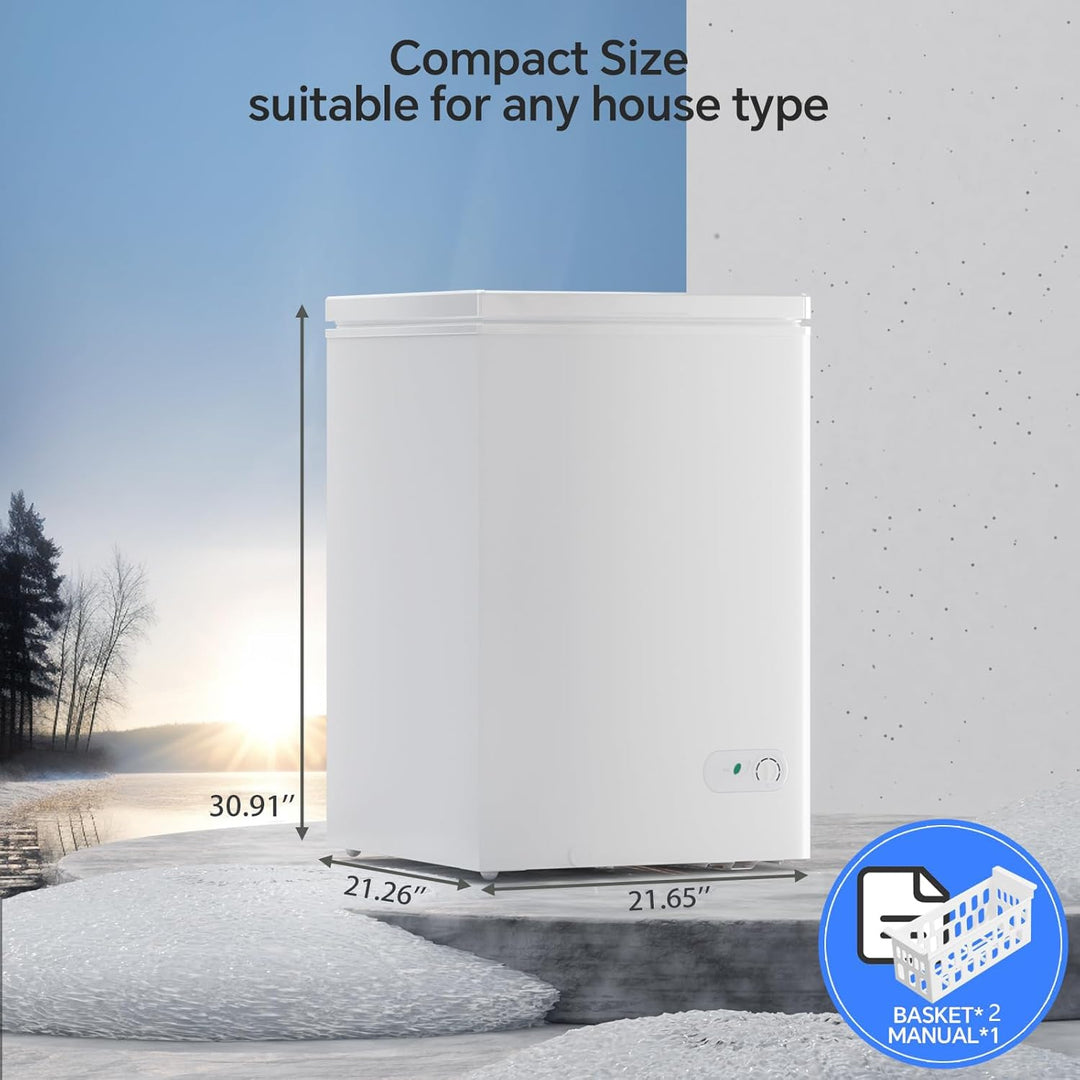 3.5 Cubic Feet Chest Freezer with 2 Removable Baskets D5897H - Kismile