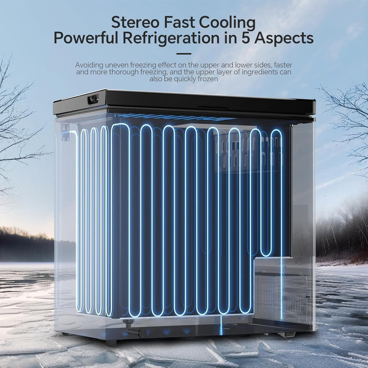 3.5 Cubic Feet Chest Freezer with 2 Removable Baskets D5897H - Kismile