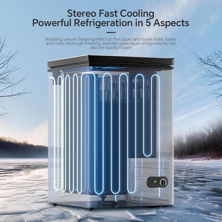 3.5 Cubic Feet Chest Freezer with 2 Removable Baskets D5897H - Kismile