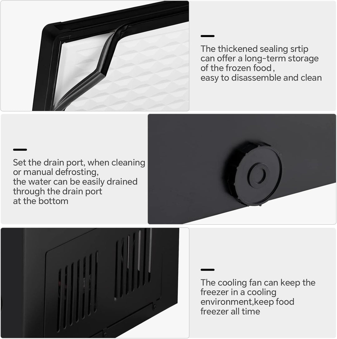 3.5 Cubic Feet Chest Freezer with 2 Removable Baskets D5897H - Kismile