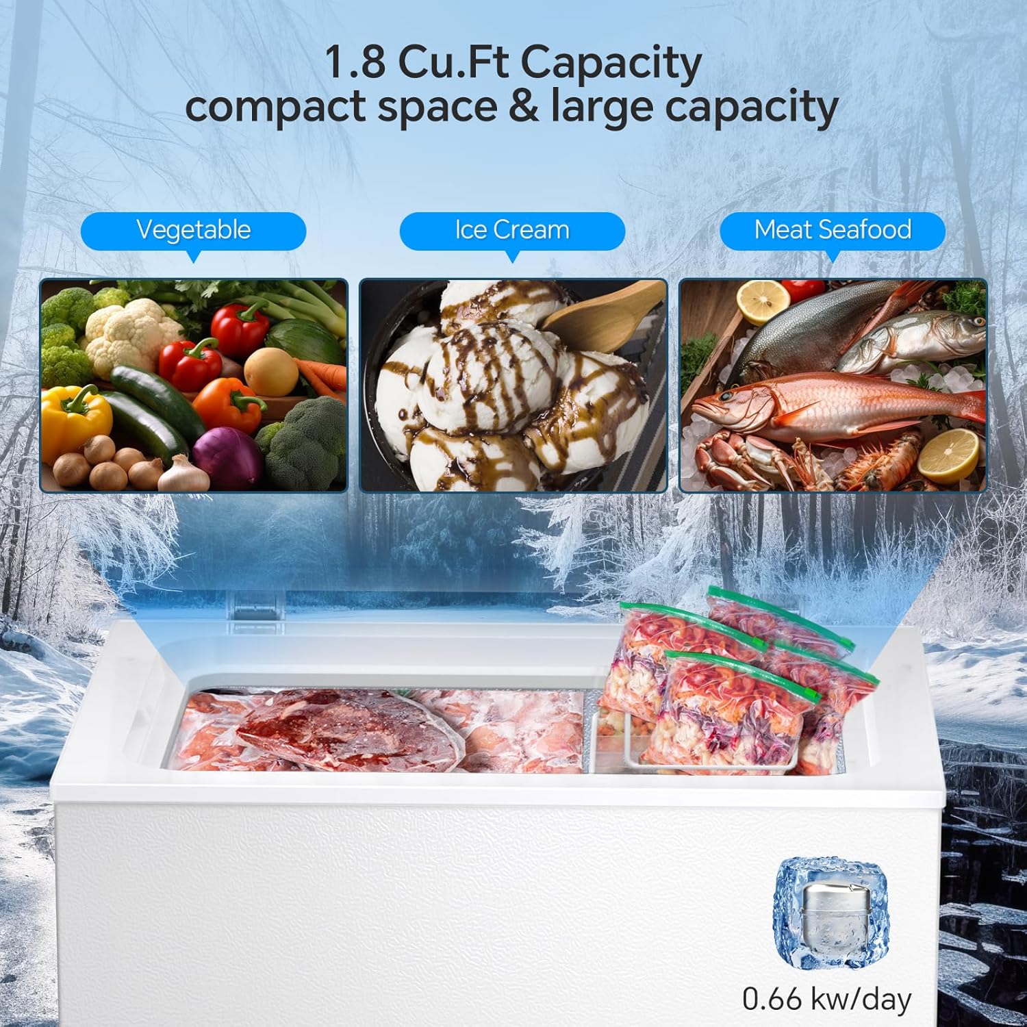 5.0 Cu. Ft. & 2.7 Cu. Ft. Mini Chest Freezer - Kismile