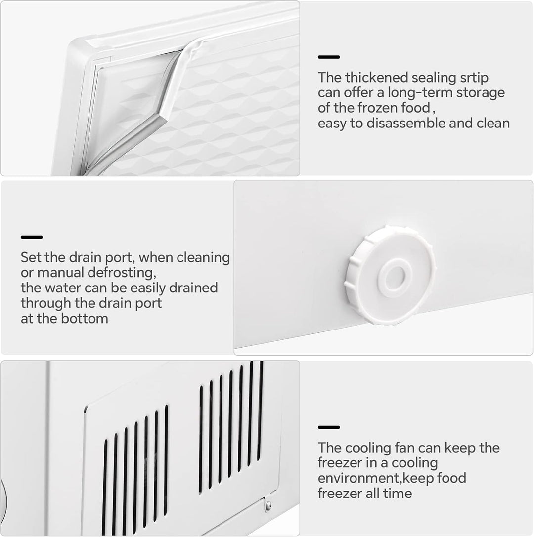 3.5 Cubic Feet Chest Freezer with 2 Removable Baskets D5897H - Kismile