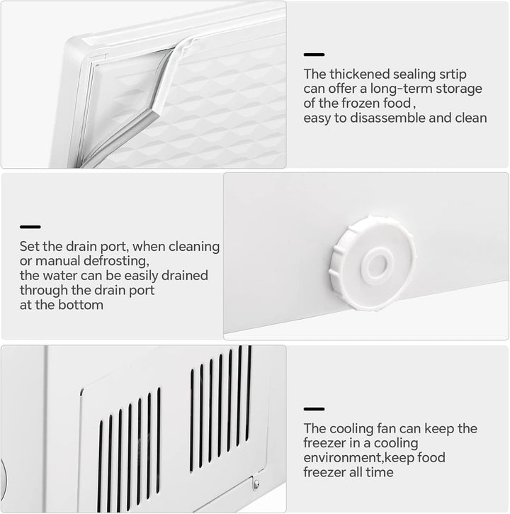 3.5 Cubic Feet Chest Freezer with 2 Removable Baskets D5897H - Kismile