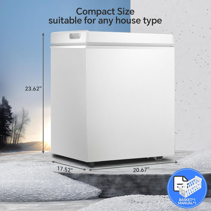 3.5 Cubic Feet Chest Freezer with 2 Removable Baskets D5897H - Kismile
