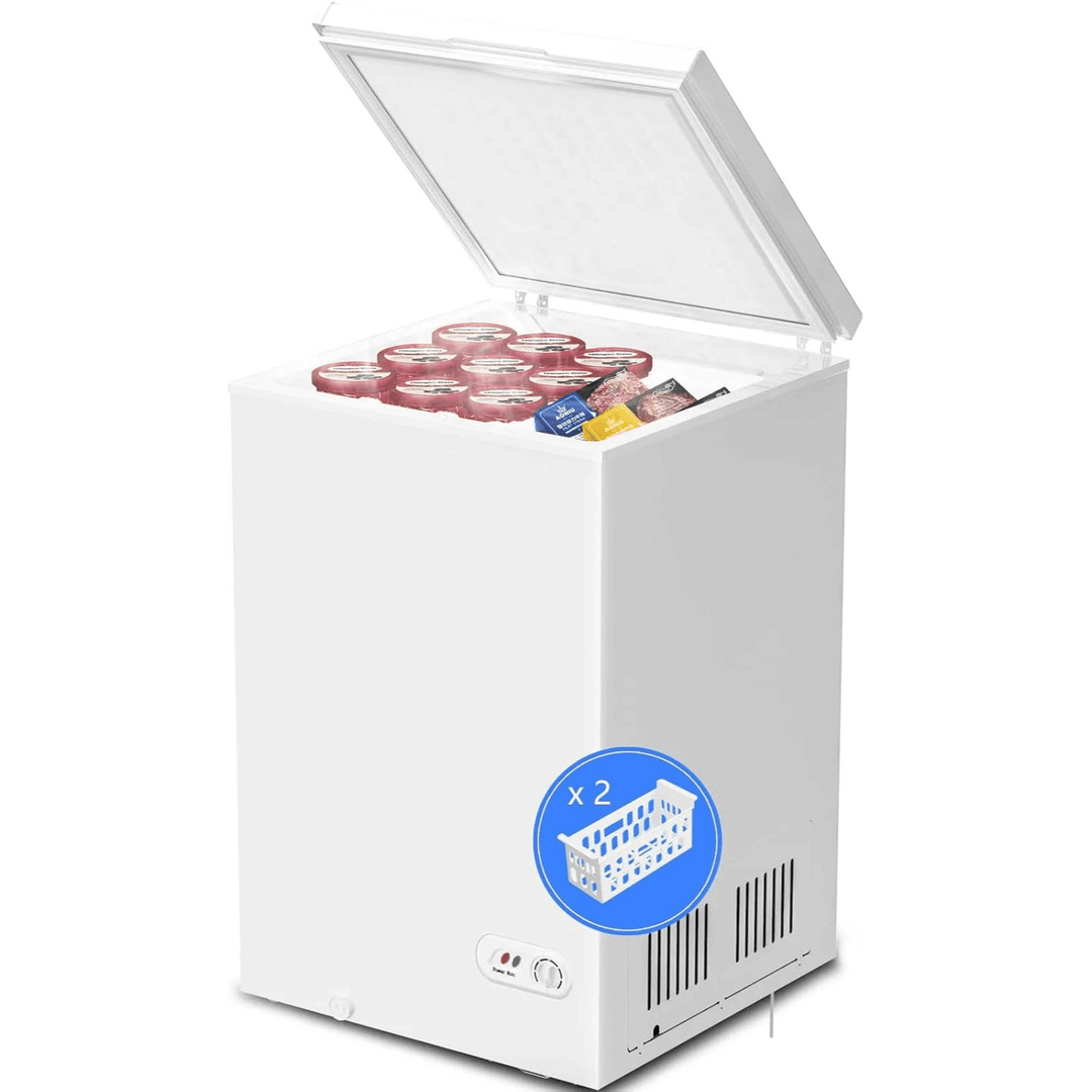 3.5 Cubic Feet Chest Freezer with 2 Removable Baskets D5897H - Kismile