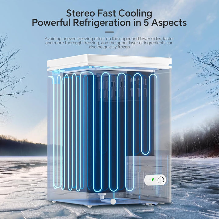 3.5 Cubic Feet Chest Freezer with 2 Removable Baskets D5897H - Kismile