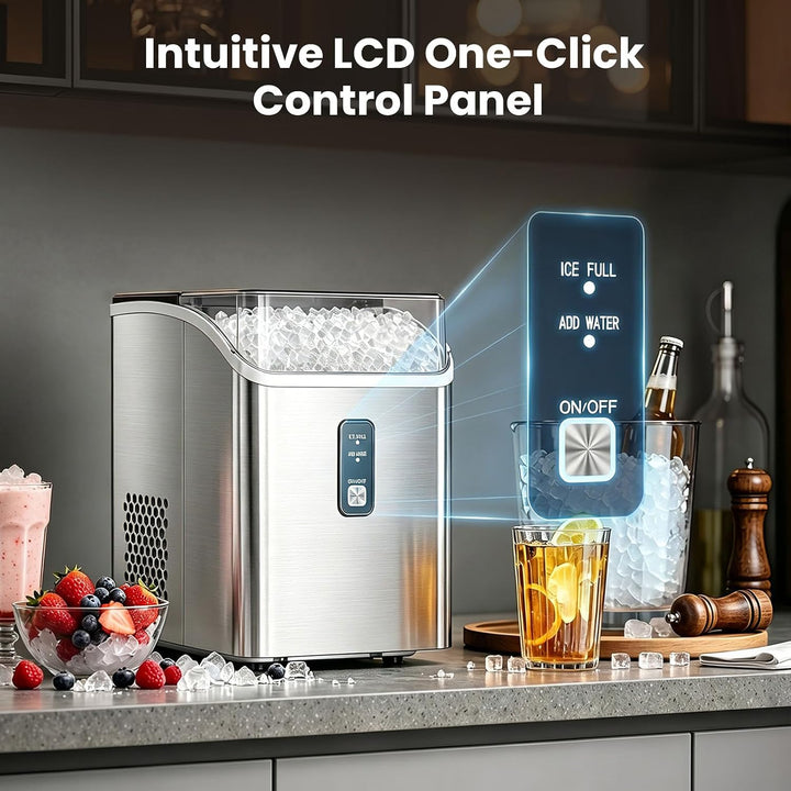 35 lb Nugget Ice Maker Countertop, Self-Cleaning - Kismile